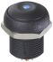 APEM Illuminated Momentary Push Button Switch, Panel Mount, SPST, 14.8mm Cutout, Blue LED, 250V ac, IP67