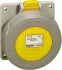 Legrand, P17 Tempra Pro IP66, IP67 Yellow Panel Mount 2P + E Industrial Power Socket, Rated At 16A, 110 V