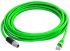 Telegartner Cat6a Straight Male M12 to Male RJ45 Ethernet Cable, Green PUR Sheath, 3m