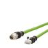 Metz-Connect30064261, 2m Cat6a, Green M12 to Male RJ45 Male, Shielded, Unterminated Polyurethane Sheath