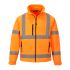 Portwest S424 Orange Unisex Hi Vis Softshell Jacket, XL