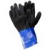 Tegera TEGERA Black, Blue Nylon Chemical Resistant Work Gloves, Size 10, PVC Coating