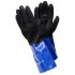 Tegera TEGERA Black, Blue Nylon Chemical Resistant Work Gloves, Size 8, PVC Coating