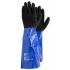 Tegera TEGERA Black, Blue Nylon Chemical Resistant Work Gloves, Size 8, PVC Coating