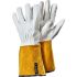 Tegera TEGERA White, Yellow Leather Heat Resistant Gloves, Size 10