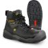 Jalas 1828 Unisex Black, Grey, Yellow Aluminium Toe Capped Safety Shoes, UK 2, EU 35