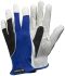 Tegera TEGERA Black, Blue, White Cotton, Leather Dry Environment Work Gloves, Size 7