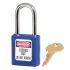 Master Lock Blue 1-Lock Zenex Thermoplastic Safety Lockout Padlock, 6mm Shackle