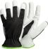 Tegera TEGERA Black, White Leather Dry Environment Work Gloves, Size 10