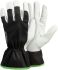 Tegera TEGERA Black, Green, White Leather Dry Environment Work Gloves, Size 10