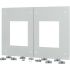 Eaton Grey 2 Gang Blind Plate Metal Faceplate & Mounting Plate