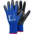 Tegera TEGERA Black, Blue Nylon Dry Environment Work Gloves, Size 10, Polyurethane Coating