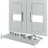 Eaton Grey 2 Gang Front Plate Steel Faceplate & Mounting Plate