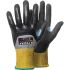 Tegera TEGERA Black, Yellow CRF Technology, Glass Fibre Thread, HPPE, Nylon, Spandex Cut Resistant Work Gloves, Size