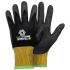 Tegera TEGERA Black, Yellow Acrylic, Fleece, Nylon, Spandex Cold Resistant Work Gloves, Size 10, Nitrile, Nitrile Foam,