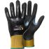 Tegera TEGERA Black, Yellow CRF Technology, Glass Fibre Thread, HPPE, Nylon, Spandex Cut Resistant Work Gloves, Size