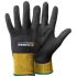 Tegera TEGERA Black, Yellow Nylon, Spandex Heat Resistant Work Gloves, Size 5, Nitrile, Polyurethane Coating