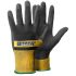 Tegera TEGERA Black, Yellow Nylon Heat Resistant Work Gloves, Size 10, Nitrile, Nitrile Foam, Waterbased PU Coating