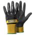 Tegera TEGERA Black, Yellow Nylon Heat Resistant Work Gloves, Size 6, Nitrile, Nitrile Foam, Waterbased PU Coating