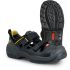 Jalas 3108 Unisex Black, Grey, Yellow Aluminium Toe Capped Safety Shoes, UK 4, EU 37