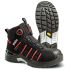 Jalas 9985 Unisex Black, Red Aluminium Toe Capped Safety Shoes, UK 1.5, EU 34