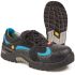 Jalas 9615 Unisex Black, Turquoise Aluminium Toe Capped Safety Shoes, UK 1.5, EU 34