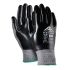 Active Gear F3410NP Black, Grey Polyester Abrasion Resistant Work Gloves, Size 8 - M, Nitrile Coating