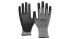 Guantes de trabajo de Fibra Negro; gris NITRAS SAFETY serie NITRAS, talla 11, con recubrimiento de Poliuretano,