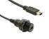 Bulgin USB 2.0, Female USB to Male USB, 1m