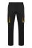 Pantalón para Hombre, pierna 107cm, Negro/amarillo, Elástico, 16 % poliéster, 38 % EME, 46 % algodón 103024S 34plg 87cm