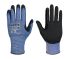 Nitrex 241NFX Black, Blue HPPE, Polyester, Spandex, Steel Abrasion Resistant, Cut Resistant Work Gloves, Size 7, S,