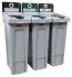 Rubbermaid Commercial Products Slim Jim Recycling Station Bundle 3-Stream 261 Grey Hinged Polyethylene Waste Bin