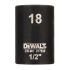 DeWALT 18mm, 1/2 Drive Impact Socket, 38 mm length