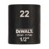 DeWALT 22mm, 1/2 Drive Impact Socket, 38 mm length