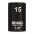 DeWALT 15mm, 1/2 Drive Impact Socket, 38 mm length