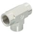 Parker Hydraulic Tee Threaded Adaptor BSPP 3/4-14 Female to BSPP 3/4-14 Female, 3/4MMO444MS