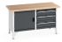 cubio storage bench full cupboard 3draw