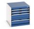 Bott, 4 Drawer Sheet Steel Floor Standing Cabinet, 650 x 750 x 600mm