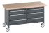 Bott 41002106.77v Portable Sheet Steel Workbench, 450kg Max Load, 840mm x 1500mm x 750mm