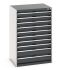 Bott, 10 Drawer Sheet Steel Floor Standing Cabinet, 800 x 650 x 1200mm