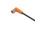 ifm electronic Right Angle Female 1 way M8 to Unterminated Sensor Actuator Cable, 2m