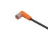 ifm electronic Right Angle Female 1 way M8 to Unterminated Sensor Actuator Cable, 2m