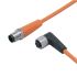 ifm electronic Straight Male 1 way M12 to Right Angle Female 1 way M12 Sensor Actuator Cable, 300mm