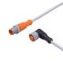 ifm electronic Straight Male 1 way M12 to Right Angle Female 1 way M12 Sensor Actuator Cable, 3m