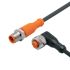 ifm electronic Straight Male 1 way M12 to Right Angle Female 1 way M12 Actuator/Sensor Cable, 15m