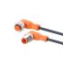 ifm electronic Right Angle Male 1 way M12 to Right Angle Female 1 way M12 Actuator/Sensor Cable, 3.5m