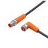 ifm electronic Straight Male 3 way M8 to Right Angle Female 5 way M8 Communication Cable, 3m