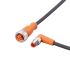 ifm electronic Right Angle Male 3 way M8 to Straight Female 5 way M12 Communication Cable, 1.5m