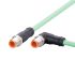 ifm electronic Right Angle Male 4 way M12 to Straight Female 4 way M12 Communication Cable, 1m