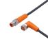 ifm electronic Straight Male 3 way M8 to Right Angle Female 3 way M8 Communication Cable, 5m